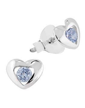 Lykken Hearts silver topaz hjärta örhängen