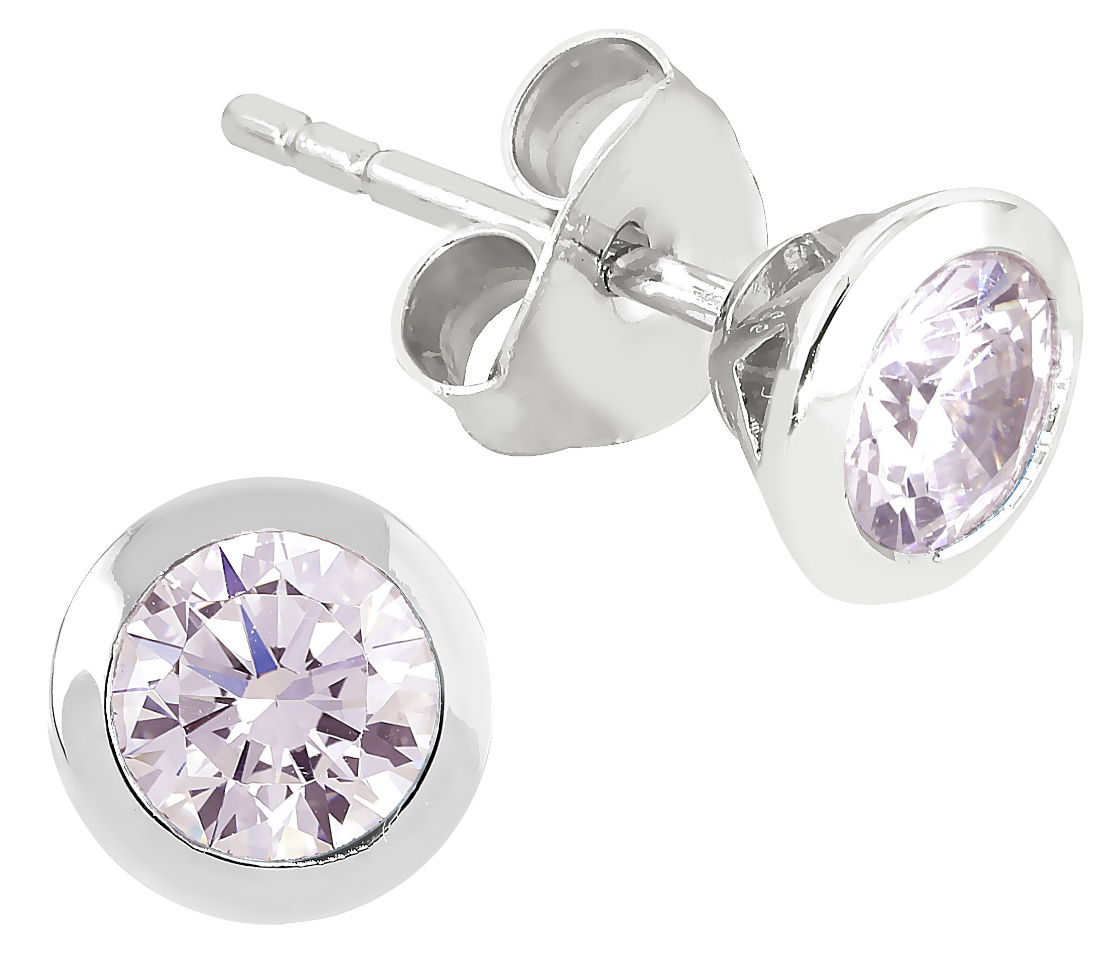 Lykka Casuals silverörhängen med rosenkvarts