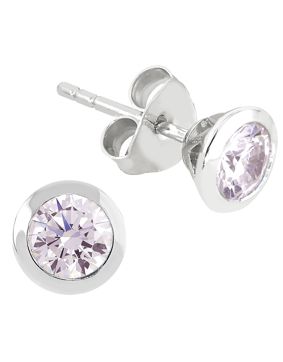 Lykka Casuals silverörhängen med rosenkvarts