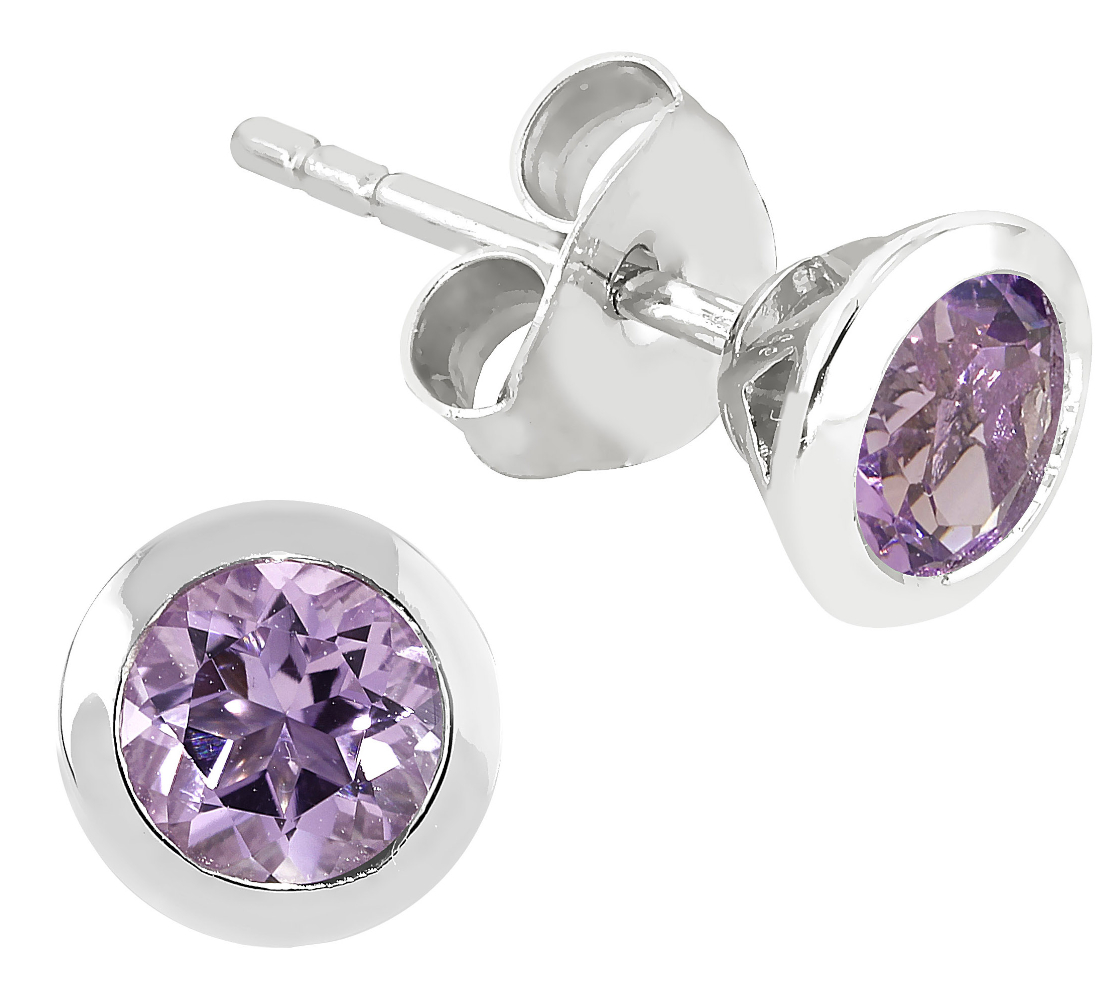 Lykka Casuals silverörhängen med ametist