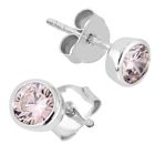 Lykka Casuals stiftörhängen i silver pink 6 mm