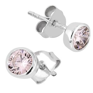 Lykka Casuals stiftörhängen i silver pink 6 mm  main product photo