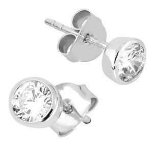 Lykka Casuals stiftörhängen i silver vit 6 mm  main product photo