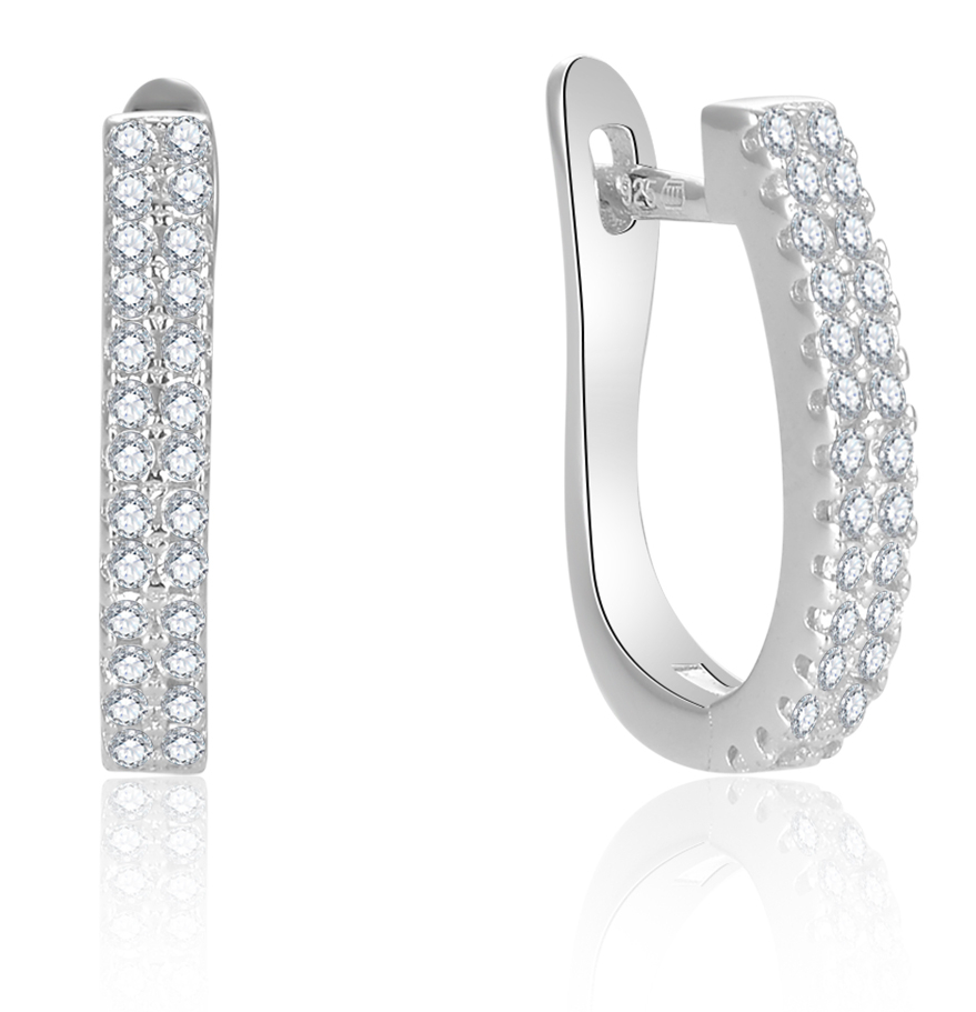 Lykka Casuals Cz ovala huggies i silver