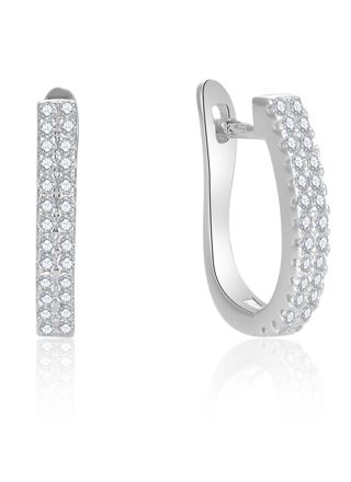 Lykka Casuals Cz ovala huggies i silver