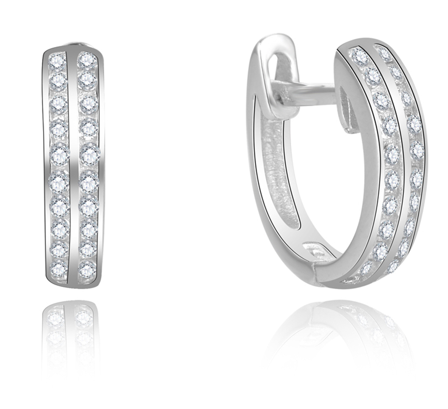 Lykka Casuals Cz huggies i silver