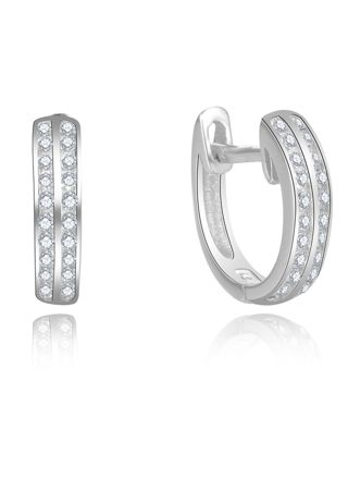 Lykka Casuals Cz huggies i silver