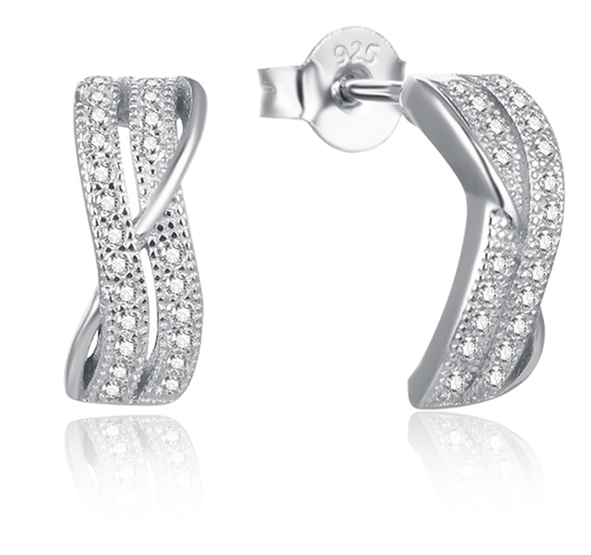 Lykka Casuals crossover halvcreoler i silver 