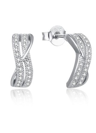 Lykka Casuals crossover halvcreoler i silver