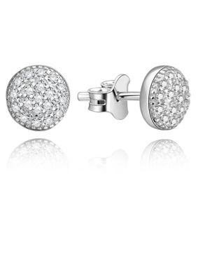 Lykken Symbols runda silver pave stiförhängen