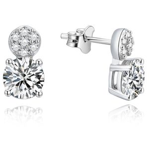 Lykka Casuals två stenar Cz örhängen i silver main product photo