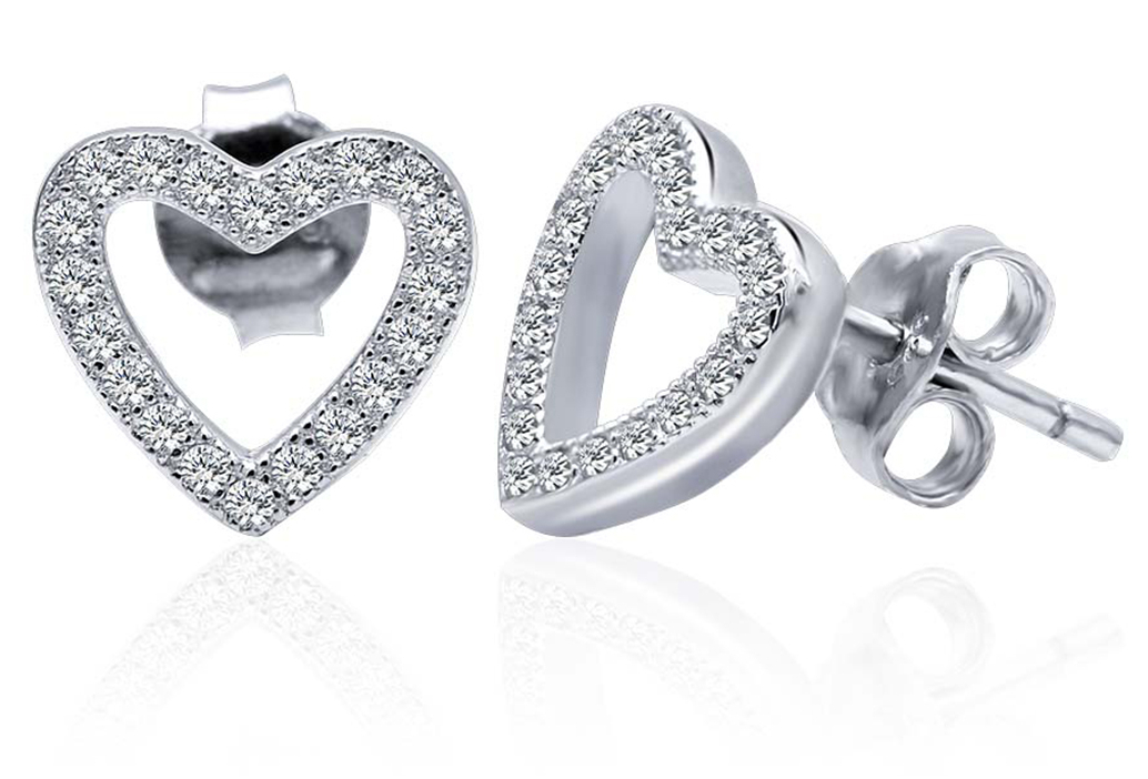 Lykka Hearts silver öppet hjärta örhängen