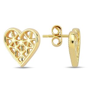 Lykka Hearts nät hjärtörhängen i gulguld main product photo