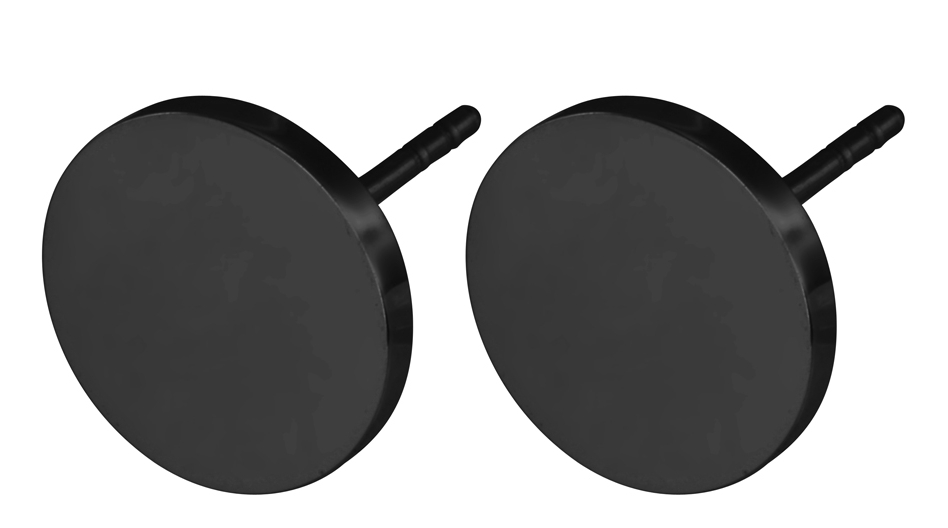 Lykka Strong svart stiftörhängen stål