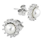 Lykka Pearls halo pärlörhängen i silver