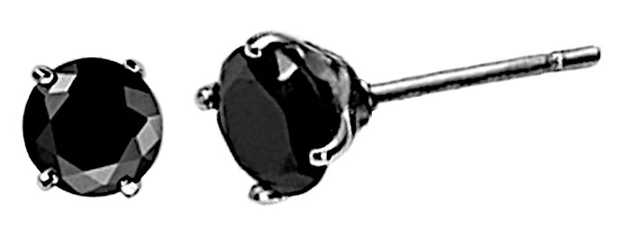 Lykka Strong svart solitaire örhängen stål 