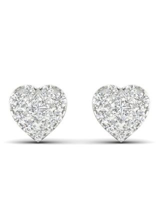 Lykka Elegance hjärtörhängen med diamanter