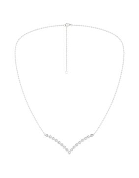 Lykken Elegance halsband med diamanter Chevron 42+3cm