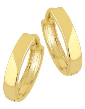 Lykka Casuals blankpolerade hoop örhängen i guld 12,5 mm