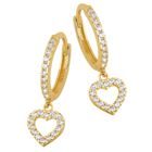 Lykka Casuals pave gulguld hjärtörhängen med en droppe