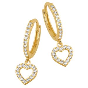 Lykka Casuals pave gulguld hjärtörhängen med en droppe   main product photo