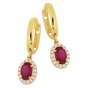 Lykka Casuals gulguld rubin halo örhängen main product photo