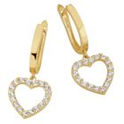 Lykka Casuals gulguld hjärtörhängen med en droppe