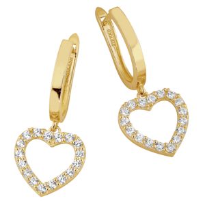 Lykka Casuals gulguld hjärtörhängen med en droppe   main product photo