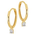 Lykka Casuals gulguld örhängen med en zirconia sten droppe