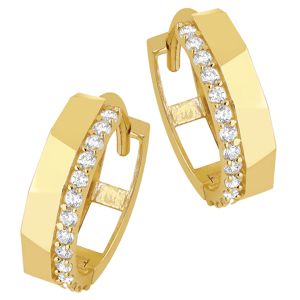 Lykka Casuals huggie hoops i gul guld me kubiska zirkonia main product photo