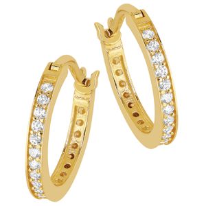 Lykka Casuals hoops i gul guld med zirkonia main product photo