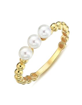Lykka Pearls Triple stone pärlguldring