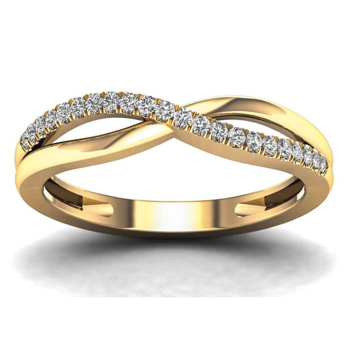 Lykka Elegance crossover gulguld diamantring main product photo