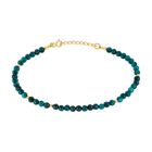 Lykka Casuals guldpläterad malakit-silverarmband