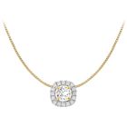 Halo diamantberlock i gulguld 7,3 mm