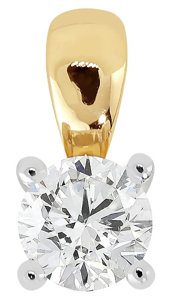 Lykka Elegance enstenshänge i gul guld med diamant 