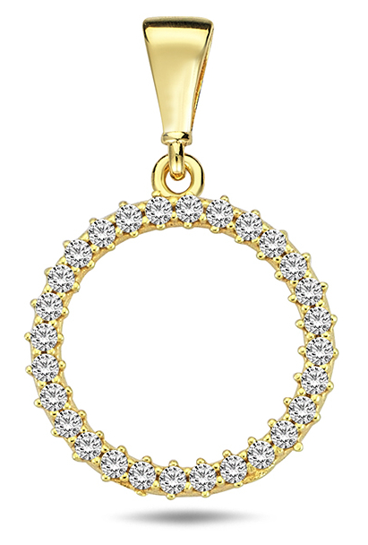 Lykka Casuals rund berlock i gul guld