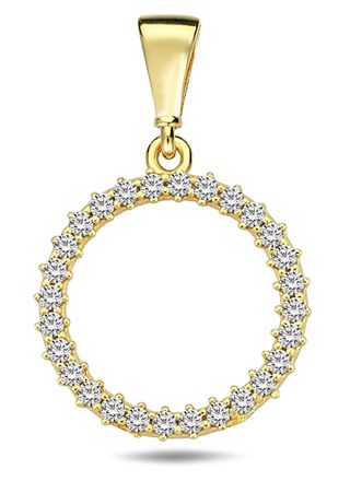 Lykka Casuals rund berlock i gul guld