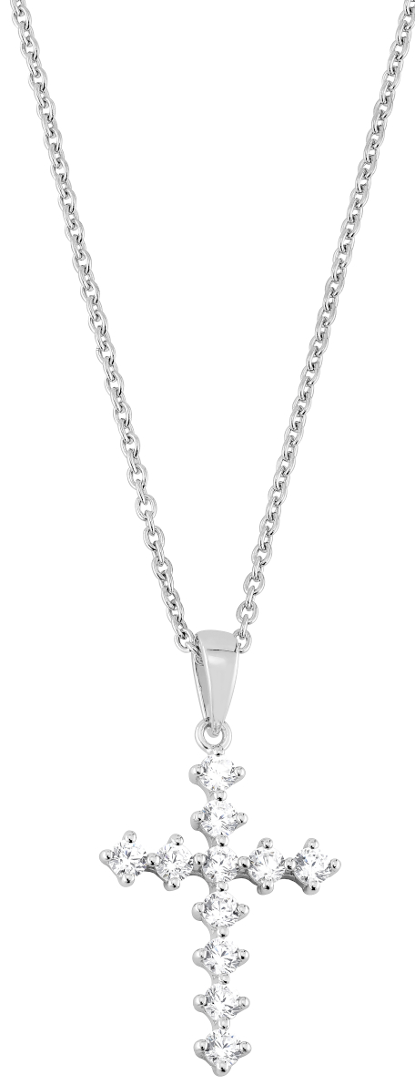 Lykka Crosses korshalsband med zirkoniastenar 15 x 24 mm 