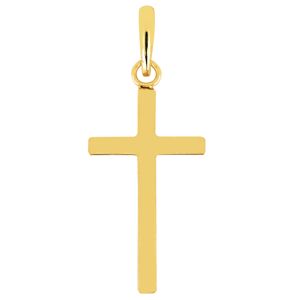 Lykka Crosses tunna blankpolerat kors i gulguld main product photo