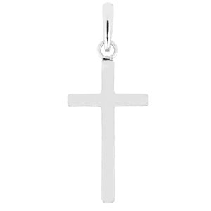 Lykka Crosses tunna blankpolerat kors i vitguld main product photo