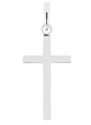 Lykka Crosses tunna blankpolerat kors i vitguld