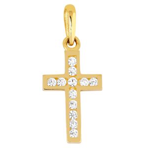 Lykka Crosses korshänge i guld med kanalinfattad kubiska zirkonia main product photo