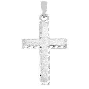 Lykka Crosses borstat kors i vitguld main product photo