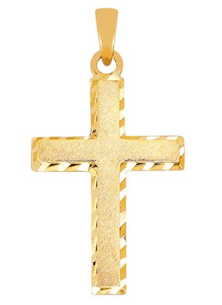 Lykka Crosses borstat kors i gul guld