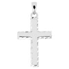 Lykka Crosses kantat blankpolerat kors i vitguld