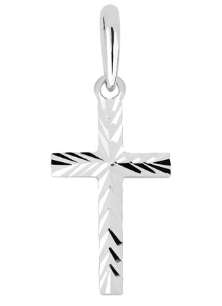Lykka Crosses diamantslipat korshänge i vitguld 15,65 mm
