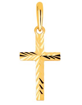 Lykken Crosses diamantslipat korshänge i gul guld 15,65 mm