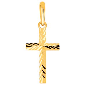 Lykka Crosses diamantslipat korshänge i gul guld 15,65 mm main product photo