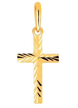 Lykka Crosses diamantslipat korshänge i gul guld 15,65 mm